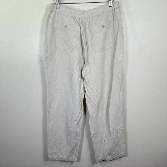 Cubavera Mens Size Large Linen Beige Straight Leg Drawstring Casual Pant - Picture 12 of 12